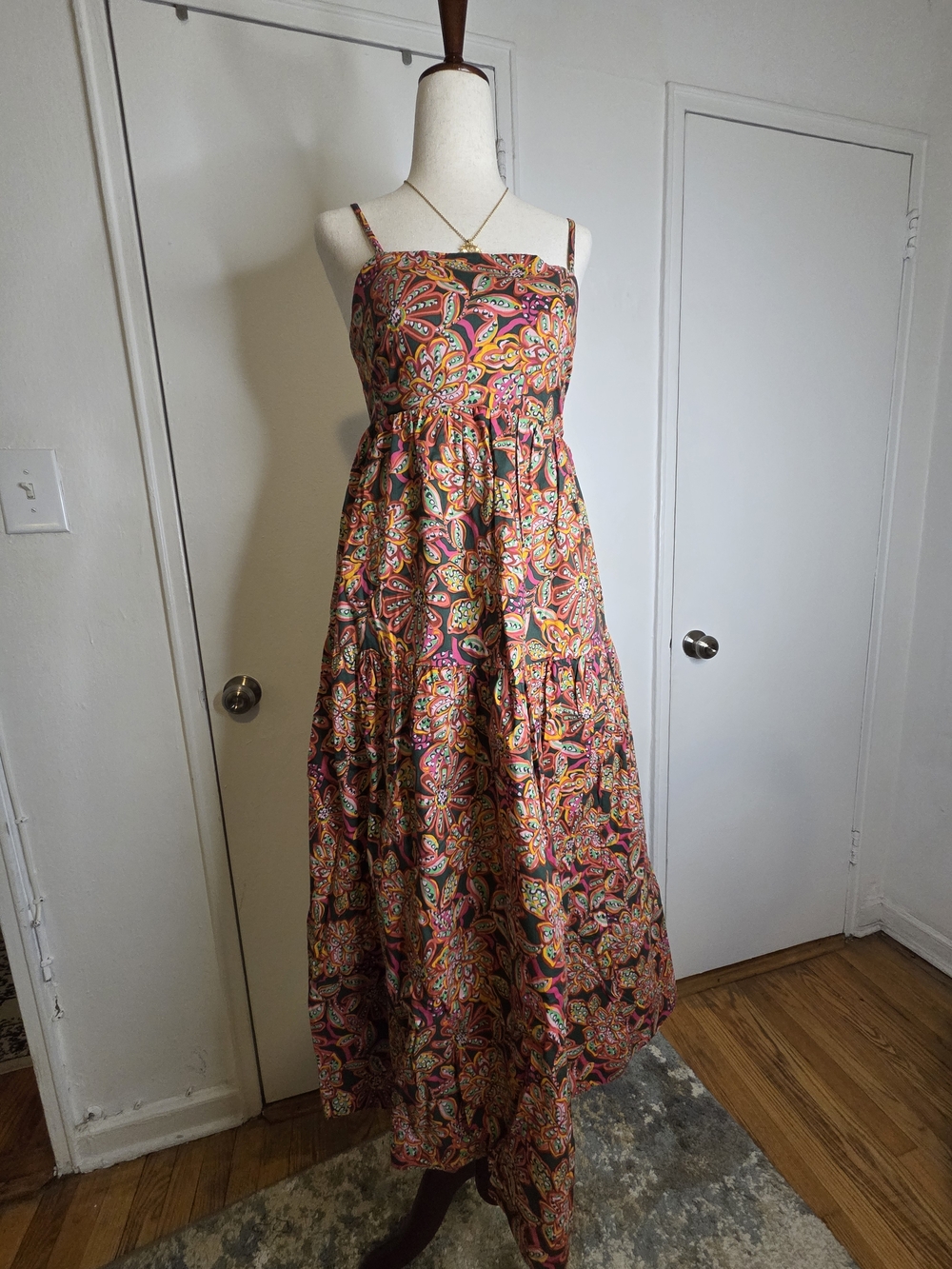J. Crew Multicolor Paisley Tiered Maxi Dress